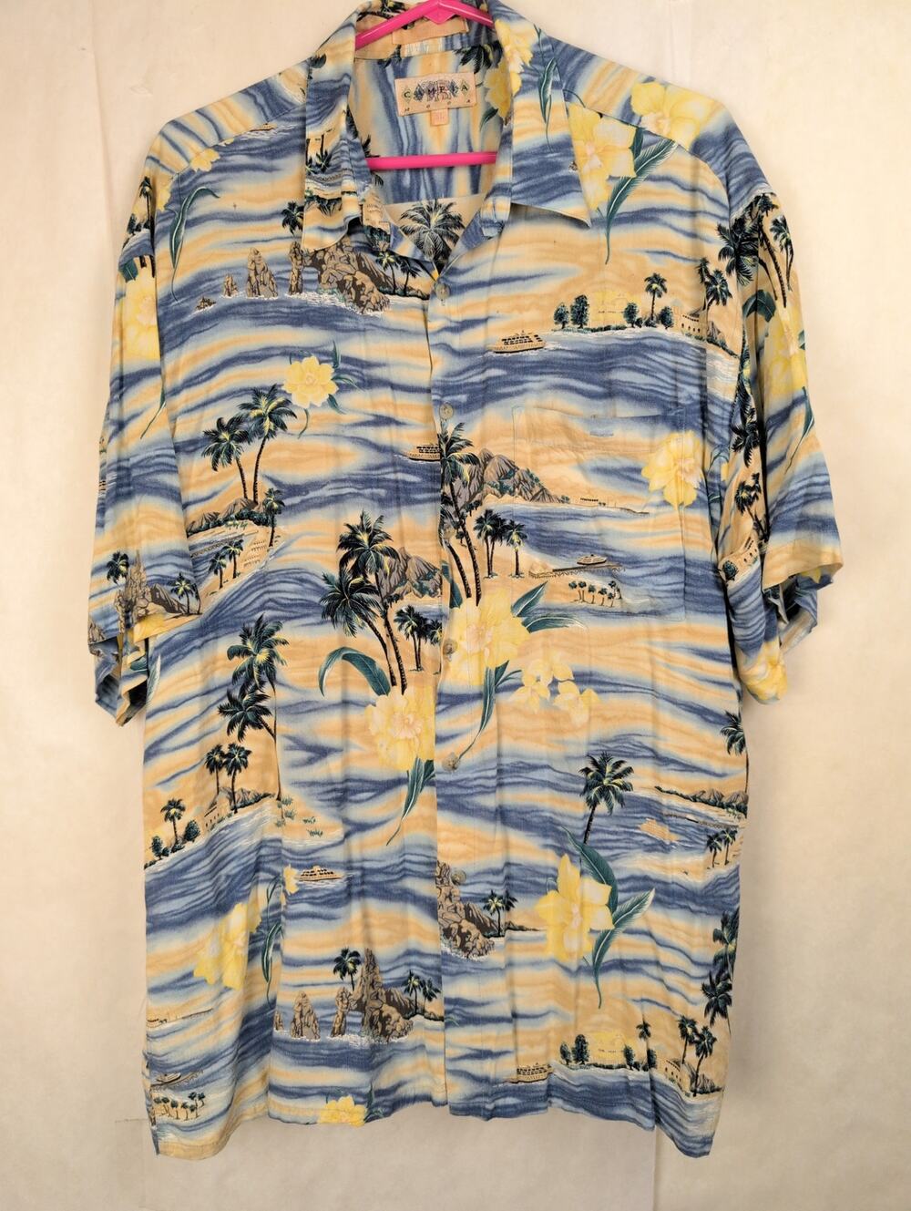 Vintage Campia Moda Hawaiian cruise button up shirt Size XL Vacation Tropical